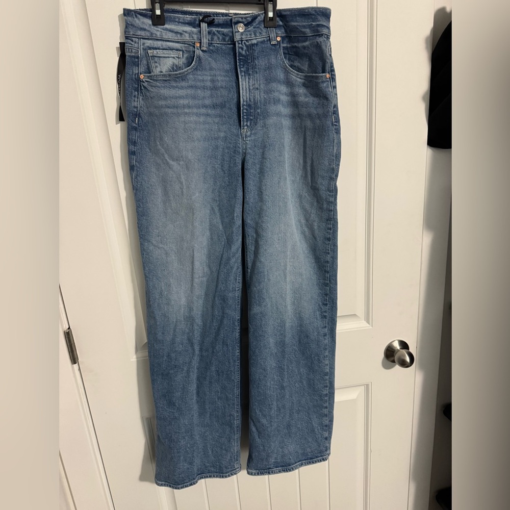 Paige Sasha Jeans High Rise Wide Leg Size 32 NWT Magnifique Vintage Inspired